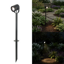 Faretto LED Giardino con Picchetto GU10 IP54 Esterno 70cm | Nero Alluminio Spot