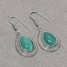 Orecchini verdi a forma di pera Monalisa pietre preziose moda gioielli etnici...