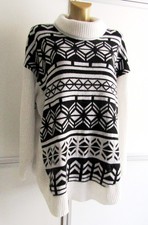 MARINA RINALDI Maglia Misto Lana e Cachemire Disegno Nordico Tg L=54 56 IT