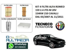 KIT 4 FILTRI ALFA ROMEO 159