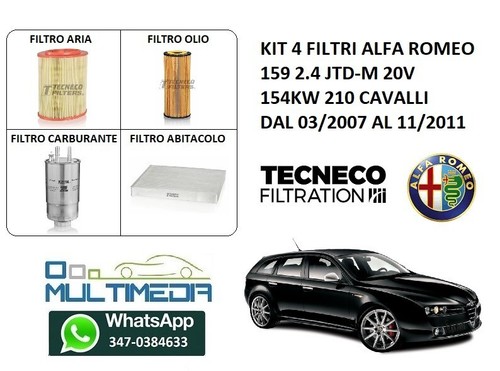 Kit filtri alfa romeo 159 - 4,