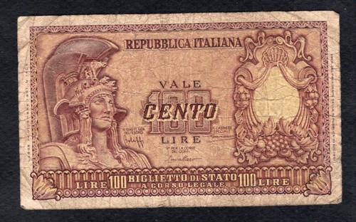 Italie 100 lire - lire, elmata