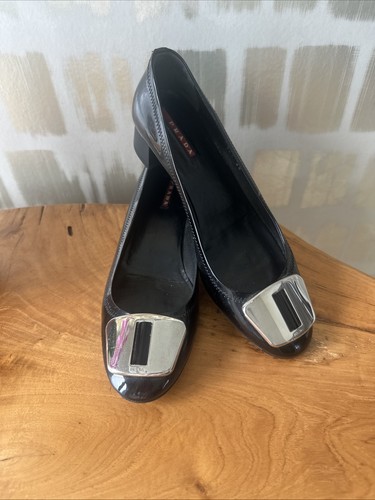 Prada nero patent taglio - prada,