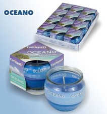 Set 12 Pezzi Vasetto In Vetro Con Candela Profumata Oceano hmj
