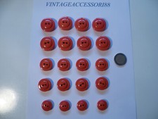 20 BOTTONI PLASTICA SET GIACCA CAPPOTTO ROSSO LACCA VINTAGE 3 MISURE LEGGI INFO