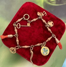 # bracelet bracciale ANTIJELLA CHARMS  Old VERO ORO ANTICO 6/7KT FINE 800 unico 