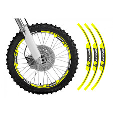 adesivi grafiche moto per cerchi in Crystal Blackbird cross enduro giallo fluo