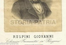 FARMACIA_CHIMICA_BERGAMO_GIOVANNI RUSPINI_ANTICO RITRATTO_LITOGRAFIA DELL'800