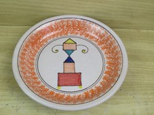 vecchio PIATTO IN CERAMICA PIETRO LISTA bianco e arancio vintage astratto design