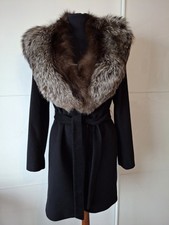 Sciarpa vintage marrone vero argento collo pelliccia di volpe scialle avvolgente per cappotto sciarpa