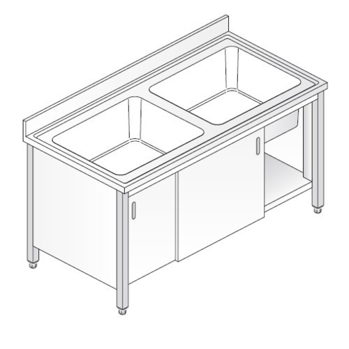 Lavello 120x70x85 acciaio inox