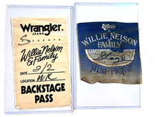 Pass originale Willie Nelson (x2) Family Picnic Wrangler backstage crew tour