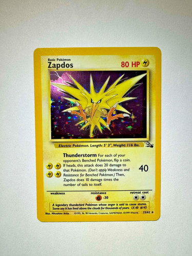 Zapdos missing holo - 15/62,