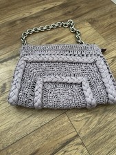 Borsa Zara Lilla Rafia Argento