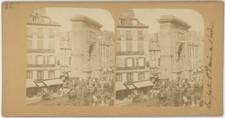 Stereo Circa 1860-65. La Porta Saint-Denis A Parigi. Vista Animata.