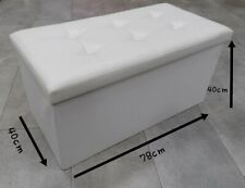 Pouff Contenitore Puf Panca Scatola Pieghevole In Pelle Bottoni Sintetica Casa