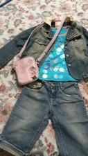 BAMBINA - jeans  completo 10 anni ONYX +maglia giro manica con paillettes+