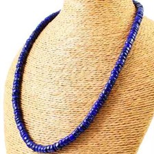 Collana di perle a forma tonda di lapislazzuli naturali non trattati 260,00 Cts