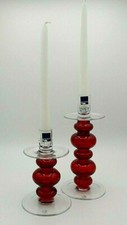 Candeliere Vetro Arredo Rosso