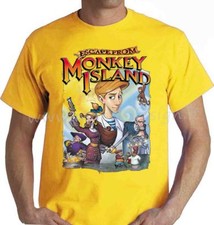 T-SHIRT ESCAPE FROM MONKEY ISLAND VIDEOGAMES ANNI 80 tshirt taglie dai 3 anni 