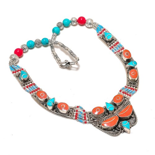 Collana turchese corallo rosso