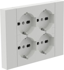 Multipresa da Incasso Quadra 4 Prese Universali Bipasso Schuko Compatibile co...