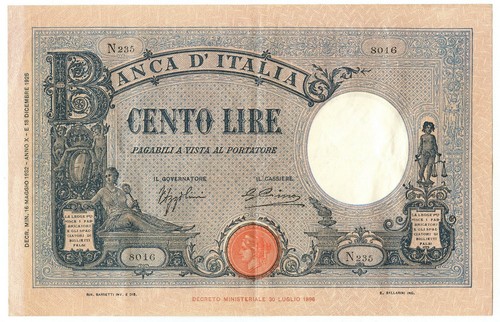 100 lire barbetti grande - lire,