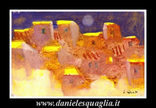 Paesaggio con case borgo - con,