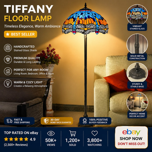 Lampada terra tiffany - da,