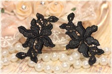 Coppia pizzo macramè per Creare orecchini 5.6*4cm COLORE neri