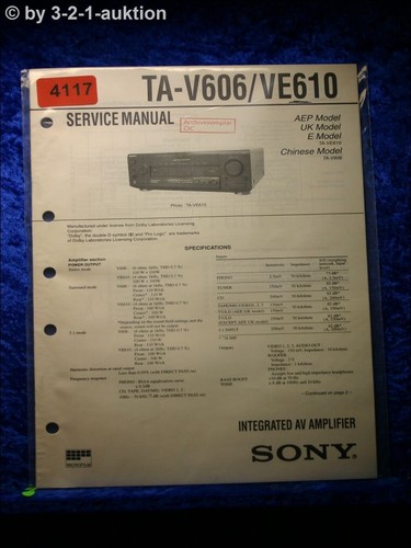 Sony service manual - manual, ta