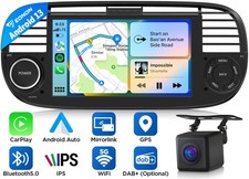 Per Fiat 500 2007-2015 Apple Carplay Android 13 7" Autoradio Navigatore Satellitare WiFi