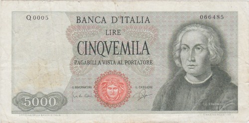 Italy italia 5000 lire - italy,