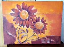 QUADRO decorativo GIRASOLI   cm 60x80   firmato  arte