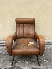 Poltrona Design Made In ITALY  Marco Zanuso Anni 60 In ecopelle Modernariato