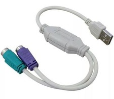 SPLITTER USB 2.0 A PS2 CAVO LEAD ADATTATORE MOUSE TASTIERA