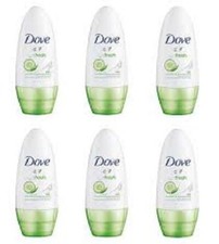 6 X Dove GO FRESH CETRIOLO & Tè Verde ROLL-ON Deodorante Corpo offerta lotto