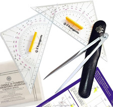 Set Squadrette E Compasso Nautici - Kit Carteggio Mariner - Corredo Il Frangente