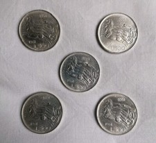 5 Monete 500 Lire d'Argento 1961 "Centenario Unità d'Italia" Biga e 4 Cavalli