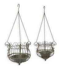 Una coppia di cesti appesi in ferro replica design retrò decorazione