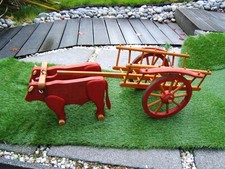 DEJOU ancien attelage à boeufs - grande taille 80cm - TBE - jouet bois