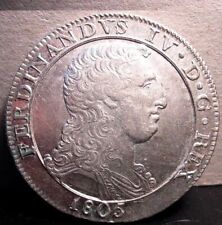 FERDINANDO IV  Piastra 1805 Capelli Ricci Stemma Grande (q.FDC)  sig./periz.ta