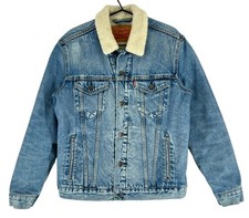 Giacca Trucker In Denim Sherpa