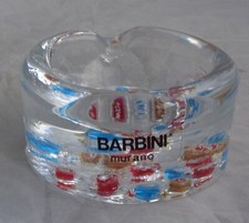 VASETTO CIOTOLA VETRO BARBINI MURANO CON MURRINA ETICHETTA GLASS VINTAGE DESIGN