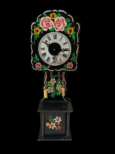 Vintage miniature clock black - vintage,