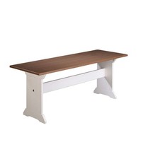 Inter Link Pino Massello Panca Bianco Marrone 110x37x45 - Buffet 2 Ante + 2 Cass