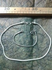 1 collana 48 cm 1 bracciale 20 cm indiano argento placcato serpente 3 mm tibet indiano 