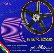 Strisce adesive nastro ruote moto ROSA 6 mm cerchi 13 14 15 16 17 19 21