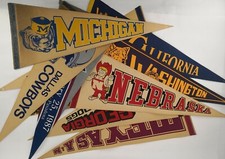 Rarissimo pennant in feltro calcio vero vintage originale Super Bowl anni '80