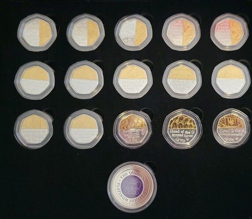 Collezione monete 50p placcate